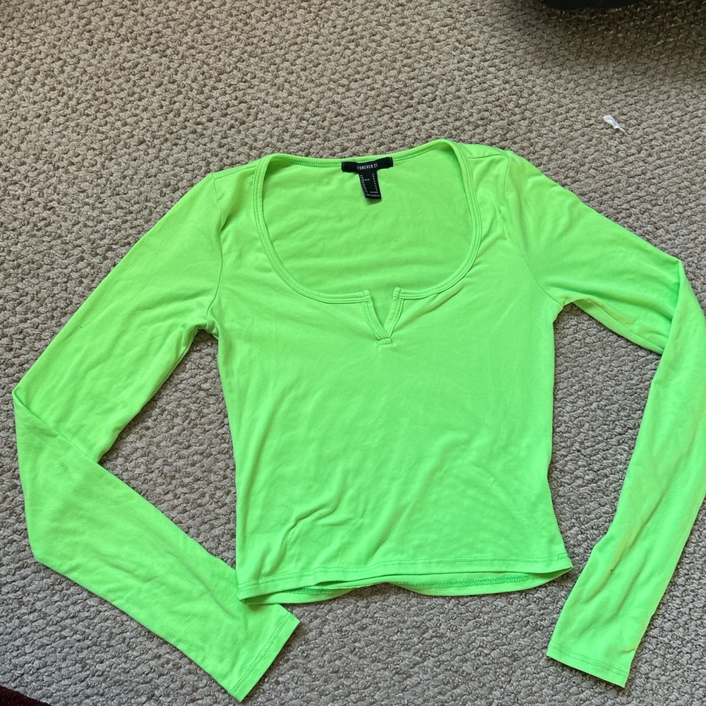 Neon Green Long Sleeve Top